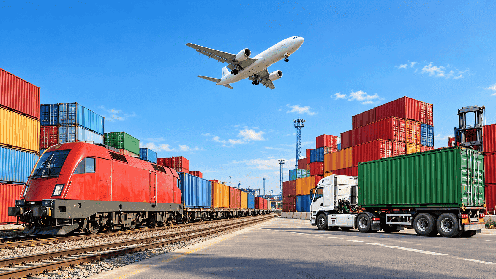 Cargo ship and containers representing Maruti transport services